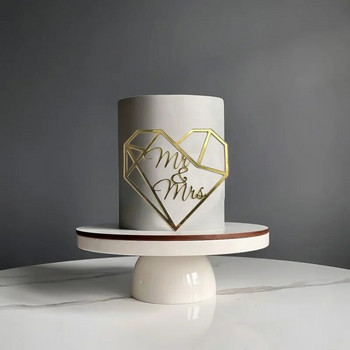 Нов златен топер за сватбена торта Mr&Mrs Розово злато Булката и младоженеца Акрилен топер за торта за сватбено годежно парти Декорации на торта