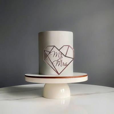 Uus kuldne härra ja proua pulmakoogi kattekiht Roosa kullast pruudi ja peigmehe akrüülist pulmapeo tordikaunistusteks