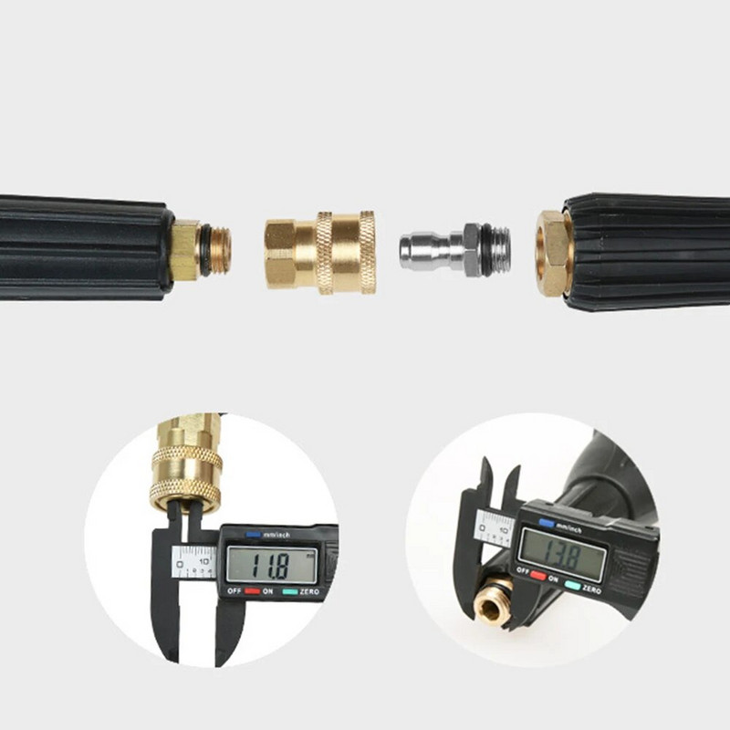 Mjedeni konektor za visokotlačni perač, adapter za pranje 1/4" ženski brzi spoj s navojem M14*1,5