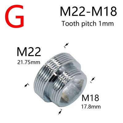 Vandens maišytuvo mova M16 M18 M20 M22 M24 M28 sriegio jungtis, skirta virtuvės ir vonios kambario priedams sidabrinė