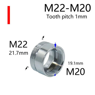 Vandens maišytuvo mova M16 M18 M20 M22 M24 M28 sriegio jungtis, skirta virtuvės ir vonios kambario priedams sidabrinė