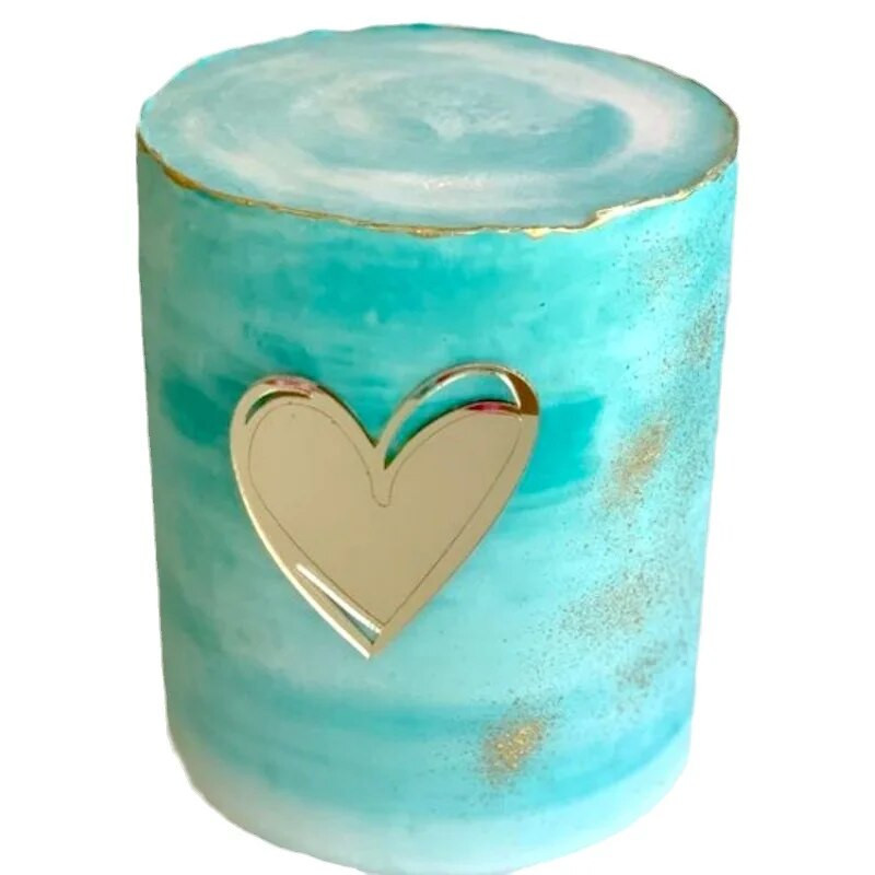 Love Wedding Cake Peace Kuldne Punane Love Heart Akrüülist pealistükk pulma-aastapäeva peotarbeks Koogikaunistusteks, laius 8 cm