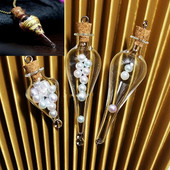 Vesitilk tühje joogijook klaaspudel klaaspurgid korkdekooriga Wish Lucky Magic ripatsiga klaaspurgid pulmapühade konteinerid