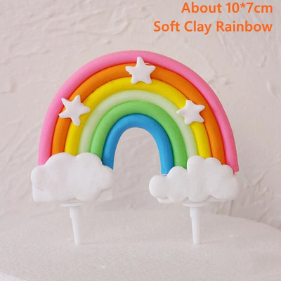 Aranyos egyszarvú tortadísz szivárvány születésnapi unikornis tortafelhő gyerekek babaváró gyerekeknek 1. születésnapi desszertdísz