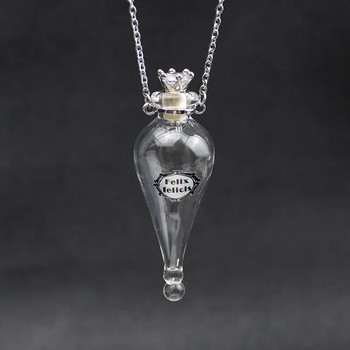 1/2X Magic Glass Wishing Drifting Bottle Cork Magic Potion Φυλαχτό μεταφοράς τυχερών φιαλών DIY Κολιέ Δώρο γιορτινό κρεμαστό ζευγάρι