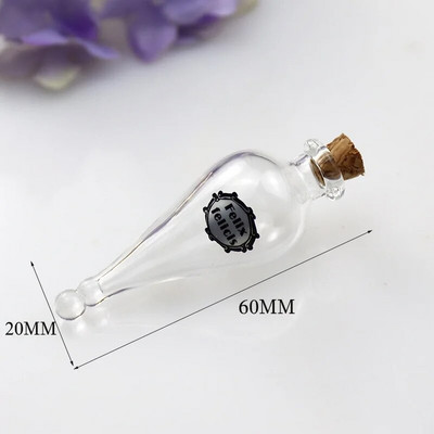 1/2X Magic Glass Wishing Triiviv pudel korgist võlujook Lucky Bottle Transfer Amulett DIY kaelakee paarile Pühade Ripats Kingitus