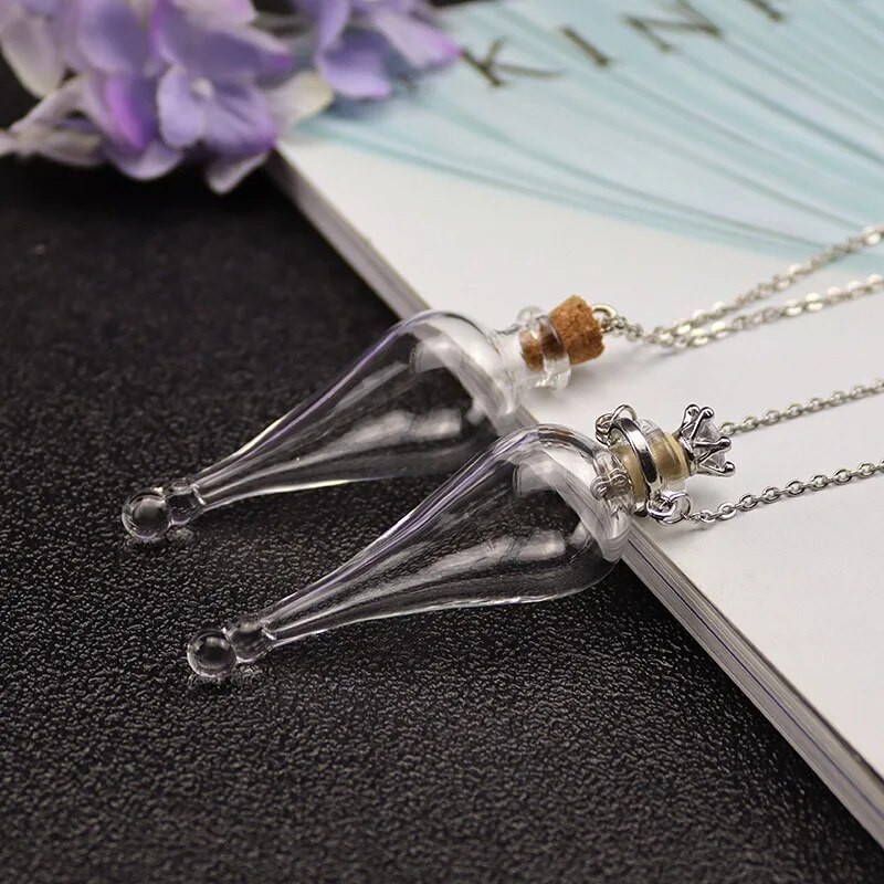 1/2X Magic Glass Wishing Triiviv pudel korgist võlujook Lucky Bottle Transfer Amulett DIY kaelakee paarile Pühade Ripats Kingitus