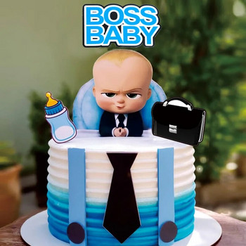 New Cute Boss Happy Birthday Cake Topper Cartoon Baby Boy Cupcake Topper Baby Shower Boys Kids Birthday Party Cake Decorations
