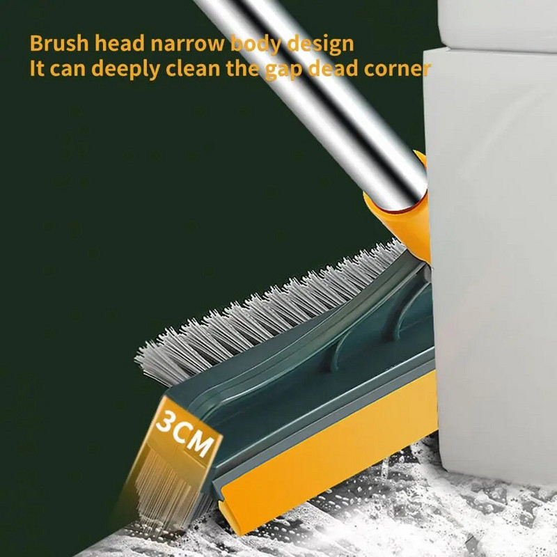 Padló súrolókefe, hosszú nyelű tisztítókefe dupla hajú ablakrés mosókefe Merev seprű felmosó fertőtlenítése