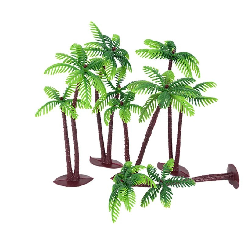 5/10 ks ozdôb na tortu s kokosovou palmou, zelenej palmy, ozdôbky na muffiny, na havajskú tropickú oslavu bábätka, detskú narodeninovú oslavu...