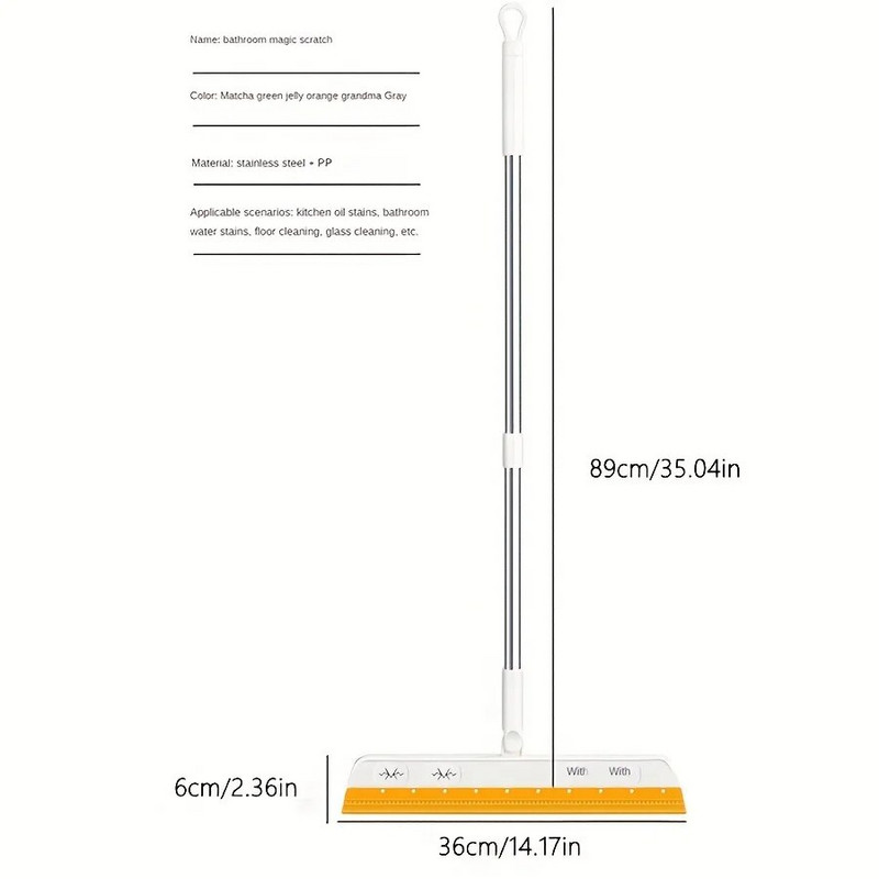 1 kom. Strugač za metlu bez prašine - Crni silikonski brisač za WC, kupaonsko staklo i još mnogo toga - Jednostavan za čišćenje i upotrebu