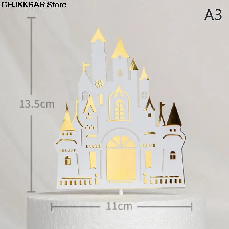 Kastélyhercegnő tortafestő esküvői sütéshez szükséges kellékekhez parti dekoráció akril Valentin-napi évforduló baba szerelem ajándék torta zászló