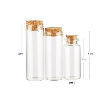 5 τμχ 20ml 30ml Tube Glass Wishing Bottle With Cork Stoppers Clear Drifting Wishing Bottles for Wedding Party Decor Home Supplies