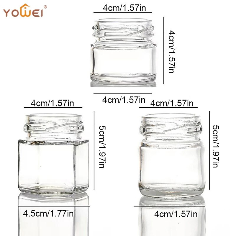 2 vnt Mini stiklinis medaus puodų rinkinys Mažas medaus puodukas Medaus puodukas su dangteliu, tinkamas kūdikių dovanoms vestuvėms ir vakarėliams medaus stiklainis
