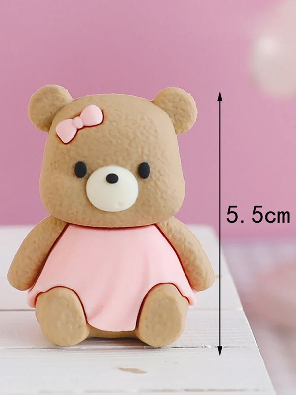 Sütő torta dekoráció dekoráció fonal platina gömb ív zászló Szerelem medve puha kerámia baba születésnapi desszert asztal