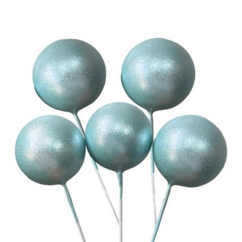 20 τμχ Cake Topper Glossy Ball Παιδική Διακόσμηση Γενεθλίων Πολύχρωμο DIY Cupcake Flag Γάμος Χριστουγεννιάτικη Διακόσμηση Μπάλας Baby Shower