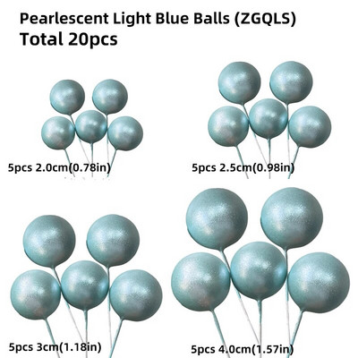 20 buc Tort Topper Glossy Ball Decoratiuni aniversare copii colorat DIY Cupcake Drapel Nunta Craciun Ball Decorat Baby Shower