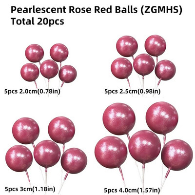 20 buc Tort Topper Glossy Ball Decoratiuni aniversare copii colorat DIY Cupcake Drapel Nunta Craciun Ball Decorat Baby Shower