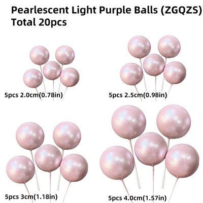 20 buc Tort Topper Glossy Ball Decoratiuni aniversare copii colorat DIY Cupcake Drapel Nunta Craciun Ball Decorat Baby Shower