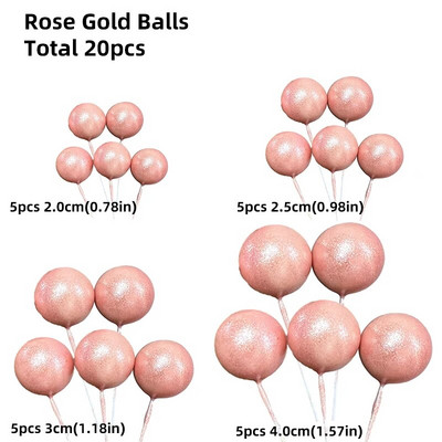 20 buc Tort Topper Glossy Ball Decoratiuni aniversare copii colorat DIY Cupcake Drapel Nunta Craciun Ball Decorat Baby Shower