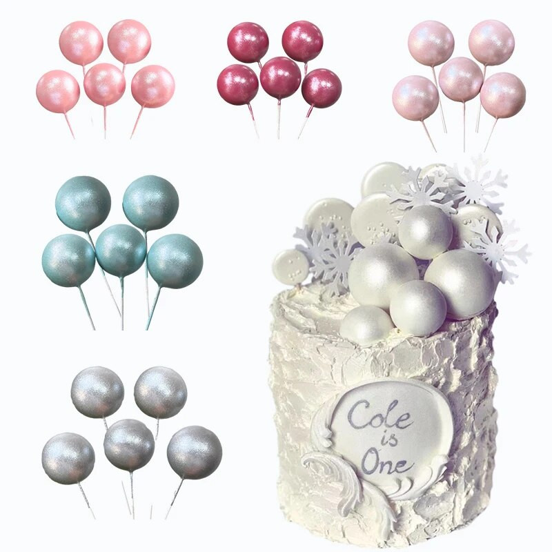 20 buc Tort Topper Glossy Ball Decoratiuni aniversare copii colorat DIY Cupcake Drapel Nunta Craciun Ball Decorat Baby Shower