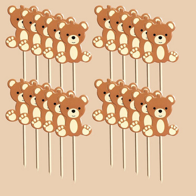 10/20 DB medve papír tortafeltét karton mackófedő gyerekeknek medve témájú boldog születésnapi parti dekoráció barkácsolás tortakellékek