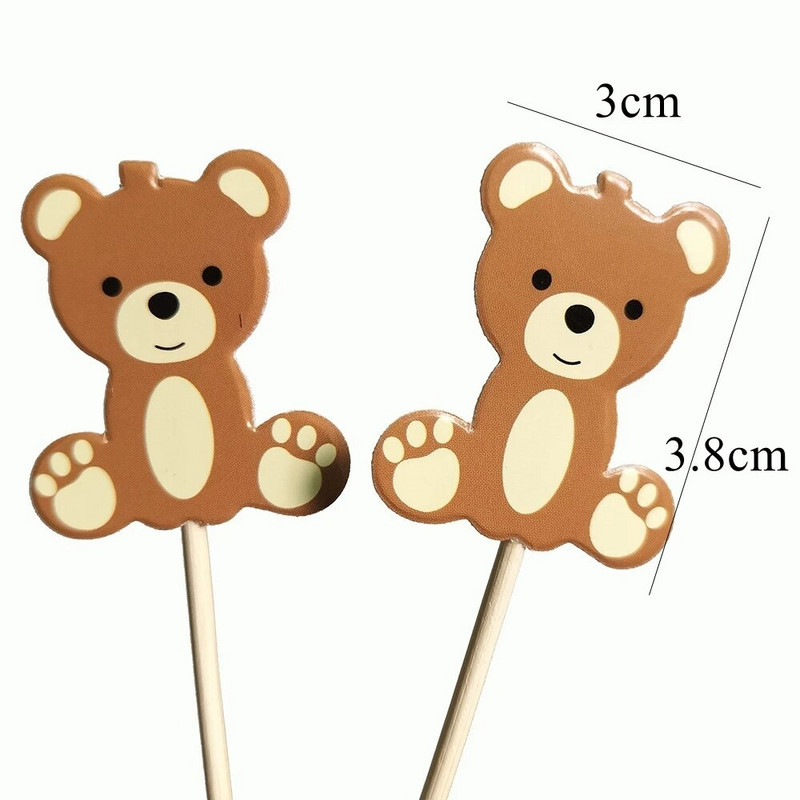 10/20 DB medve papír tortafeltét karton mackófedő gyerekeknek medve témájú boldog születésnapi parti dekoráció barkácsolás tortakellékek