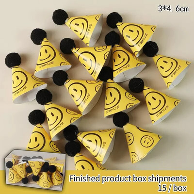 3db/szett Smile EVA Születésnapi torta Babazuhany Esküvői Party Cupcake Topper gyerekeknek Fiú szülinapi torta dekorációs ajándékok