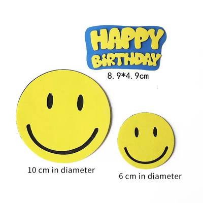3db/szett Smile EVA Születésnapi torta Babazuhany Esküvői Party Cupcake Topper gyerekeknek Fiú szülinapi torta dekorációs ajándékok