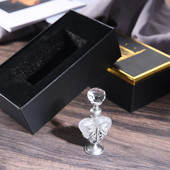 Decor Sticla din sticlă mată de epocă Metal Dragonfly în formă de inimă Recipient de parfum gol de 5 ml Capac de cristal cu ornament pentru cutie cadou