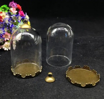 3 τμχ 38*25 χιλιοστά διαφανή βάζα καμπάνας σε σχήμα σωλήνα γυάλινο σφαιρίδιο λουλούδι σετ καπάκι δίσκου γυάλινο φιαλίδιο κρεμαστό χειροποίητο άδειο κρυστάλλινο βάζο εύρημα