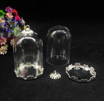3 бр. 38*25 mm прозрачни буркани с форма на камбана, стъклен глобус, комплект капачки за тава за цветя, стъклен флакон, висулка, ръчно изработена празна кристална ваза