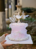 Balerinų mergaičių tortų kepuraitės Šokių balerinų mergaičių figūrėlės su gimtadieniu Baleto mergaičių tortų dekoravimo reikmenys