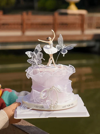 Ballerina Girls Cake Toppers Dancing Ballerina Girl Фигурки Честит рожден ден Балетни момичета Консумативи за декорация на торта