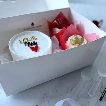Ρομαντικό ακρυλικό LOVE ME Heart Cake Topper Διακόσμηση Αγίου Βαλεντίνου Εργαλεία διακόσμησης γάμου μητέρας
