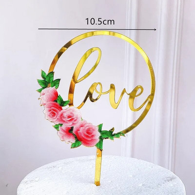 2023 Flower Plant Happy Birthday Cake Pealkiri, Kuldne 3D Akrüülist Lastepeo Magustoidu Koogipealne Baby Shower Tordikingituseks