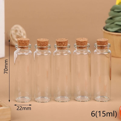 5/10kom Mini male staklene boce s prozirnim plutenim čepom Staklenke Sićušne svadbene bočice Spremnici s porukom Nakit Novo