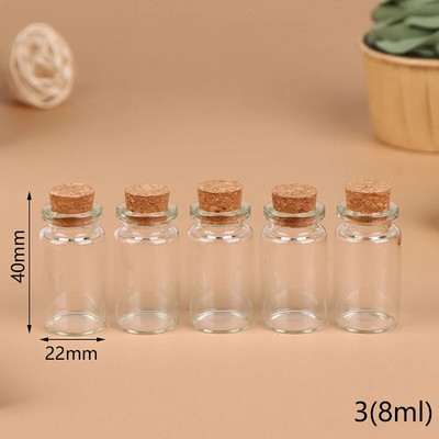 5/10kom Mini male staklene boce s prozirnim plutenim čepom Staklenke Sićušne svadbene bočice Spremnici s porukom Nakit Novo