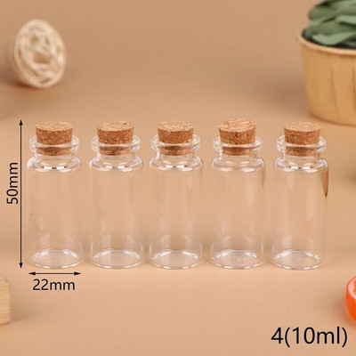 5/10kom Mini male staklene boce s prozirnim plutenim čepom Staklenke Sićušne svadbene bočice Spremnici s porukom Nakit Novo