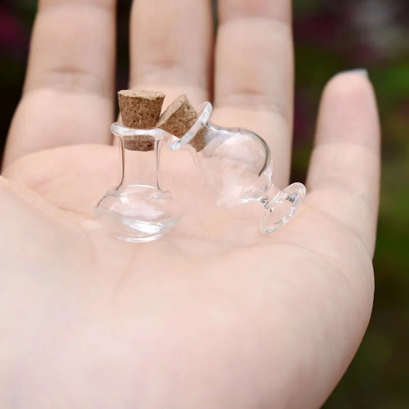 1/2X miniveinipudel klaasist soovipudelid armsad korgist pudelid väikesed pudelid kingituseks pisikesed purgid viaalid nukumaja mänguasjadekoratsioon