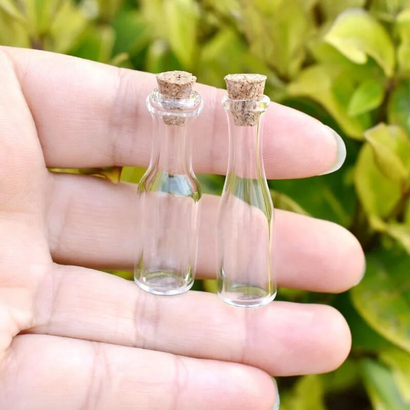 1/2X miniveinipudel klaasist soovipudelid armsad korgist pudelid väikesed pudelid kingituseks pisikesed purgid viaalid nukumaja mänguasjadekoratsioon