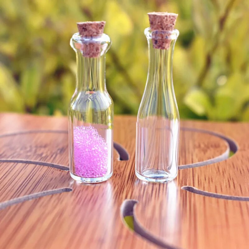 1/2X miniveinipudel klaasist soovipudelid armsad korgist pudelid väikesed pudelid kingituseks pisikesed purgid viaalid nukumaja mänguasjadekoratsioon
