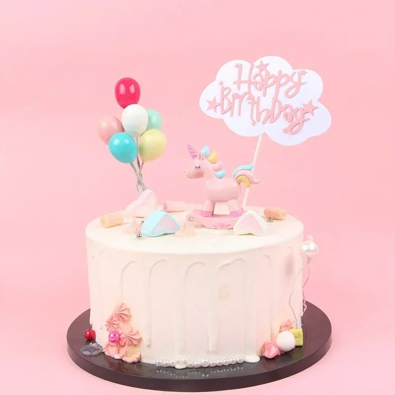 6tk/partii vahupall, segavärviline koogikate Palju õnne sünnipäevaks Baby Shower Kaunistused Pulmapeo kaunistus