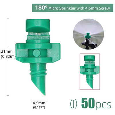 MUCIAKIE 20 buc. Duze de aburire 90/180/360 de grade pe țăruș de 10,7 cm 1/4 inchi Sprinklere de irigare pentru grădină pentru agricultură