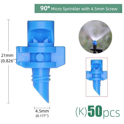 MUCIAKIE 20 buc. Duze de aburire 90/180/360 de grade pe țăruș de 10,7 cm 1/4 inchi Sprinklere de irigare pentru grădină pentru agricultură