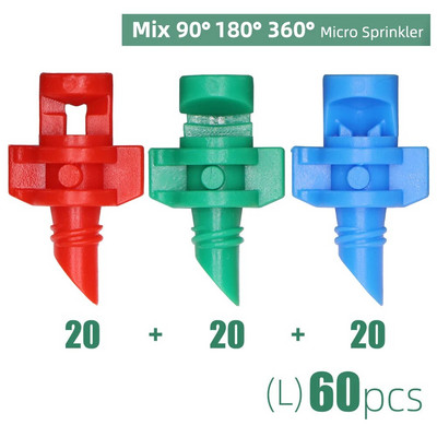 MUCIAKIE 20 buc. Duze de aburire 90/180/360 de grade pe țăruș de 10,7 cm 1/4 inchi Sprinklere de irigare pentru grădină pentru agricultură