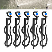 5 db 180 fokos fénytörésű mikro öntözéses locsoló permetező 21 cm-es öntözési kellékekkel 4/7 mm-es tömlős kerti üvegházhoz