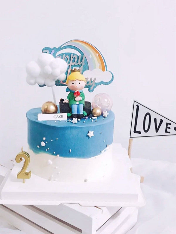 Rajzfilm aranyos kis herceg kisfiú Rose születésnapi torta topper rajzfilm party dekoráció torta dekorátorok Love Gifts