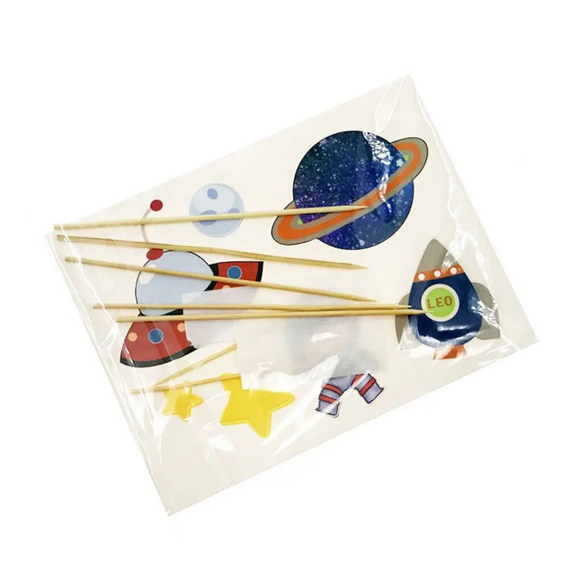 7/9 tk Tassikoogitopsid Kosmose Astronaut Päikesesüsteemi Torditükk Omatehtud Planeedi Sünnipäevakukkude kaunistused lastele