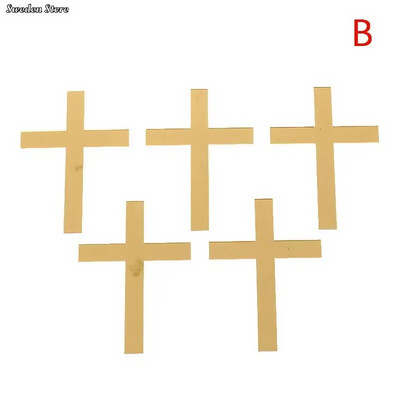 5 db 5 stílusú akril kereszt arany topper elsőáldozás minimalista tortabetét születésnapi buli tortadíszítési kellékeihez